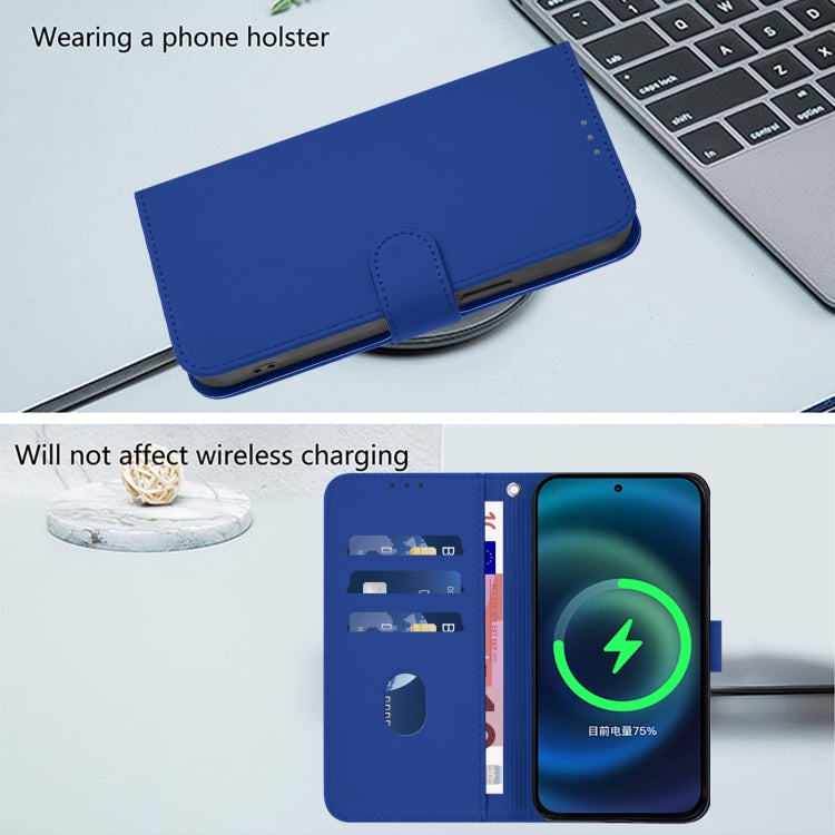 Funda de Cuero con Cordón para OnePlus 9 Skin Feel (Azul Marino)