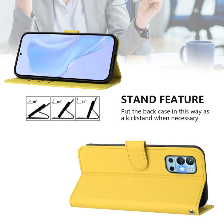 Funda de Piel Texturizada para OnePlus 9R y 8T con Cordón (Amarillo Limón)