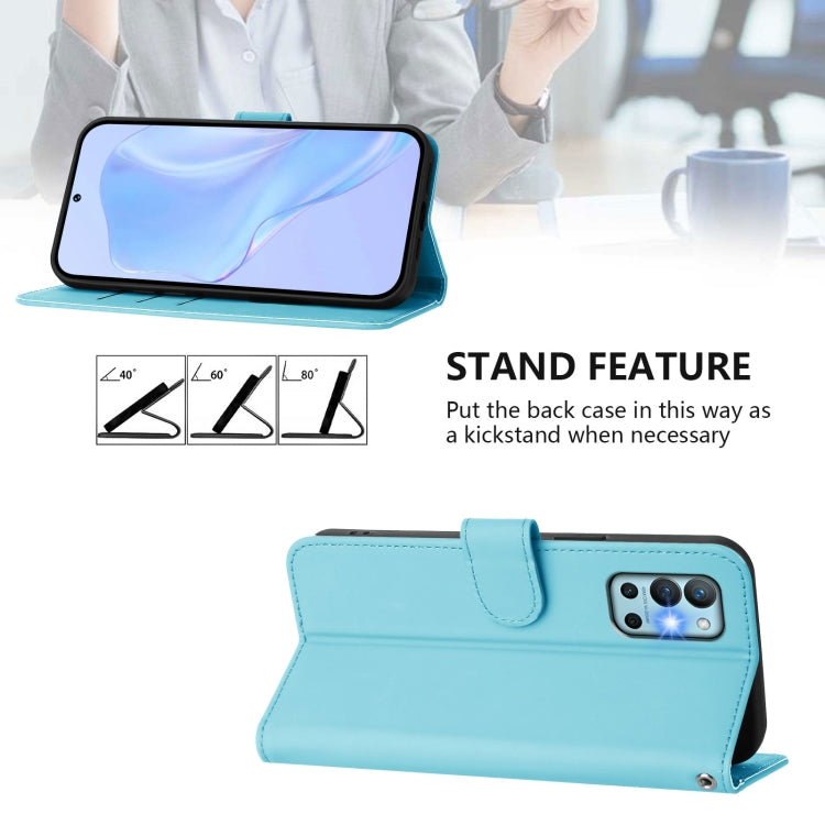 Funda de Piel Sintética con Cordón para OnePlus 9R y 8T (Azul Cielo)