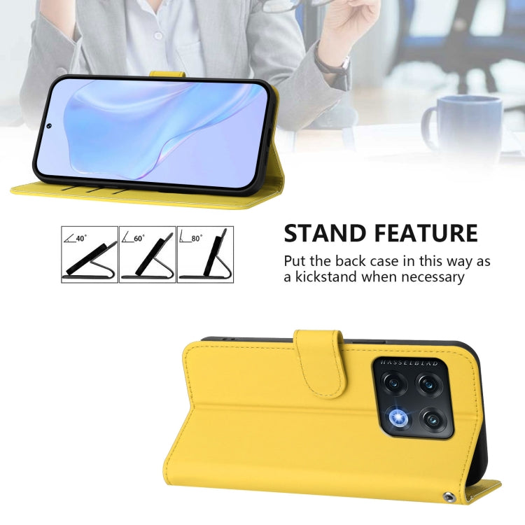 Funda de Cuero con Cordón para OnePlus 10 Pro 5G (Amarillo Limón)