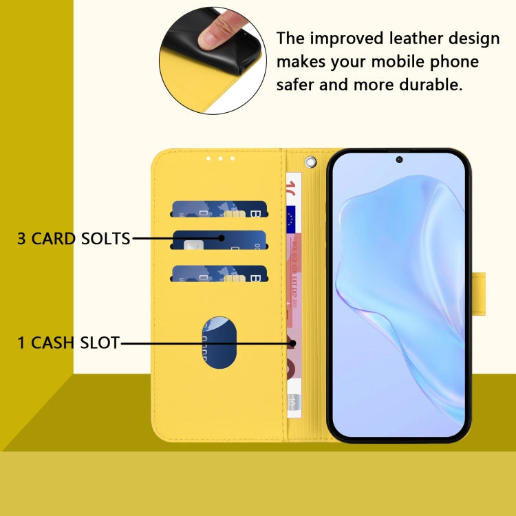 Funda de Cuero con Cordón para OnePlus 10 Pro 5G (Amarillo Limón)