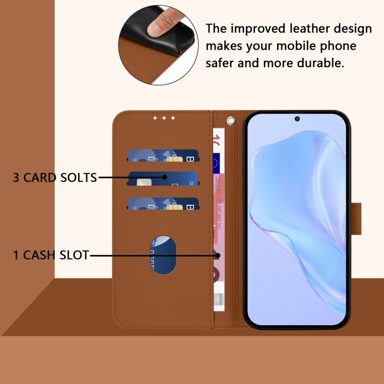 Funda de Piel con Cordón para OnePlus 11 (Marrón)