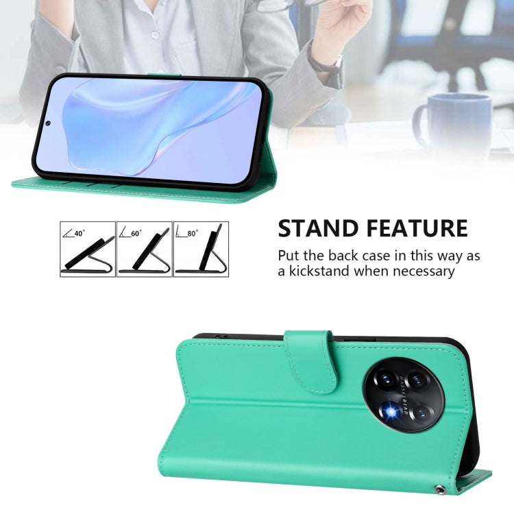 Funda de Piel para OnePlus 11 con Cordón (Verde) Tacto de Piel