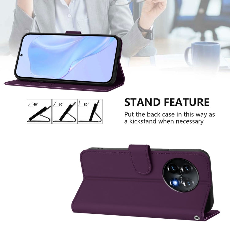 Funda de Piel con Cordón para OnePlus 11 (Violeta)