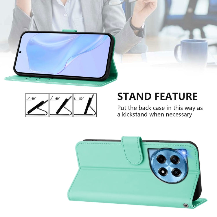 Funda de Cuero con Cordón para OnePlus 12 5G con Tacto de Piel (Verde Menta)