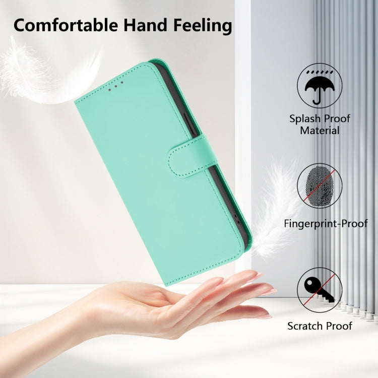 Funda de Cuero con Cordón para OnePlus 12 5G con Tacto de Piel (Verde Menta)