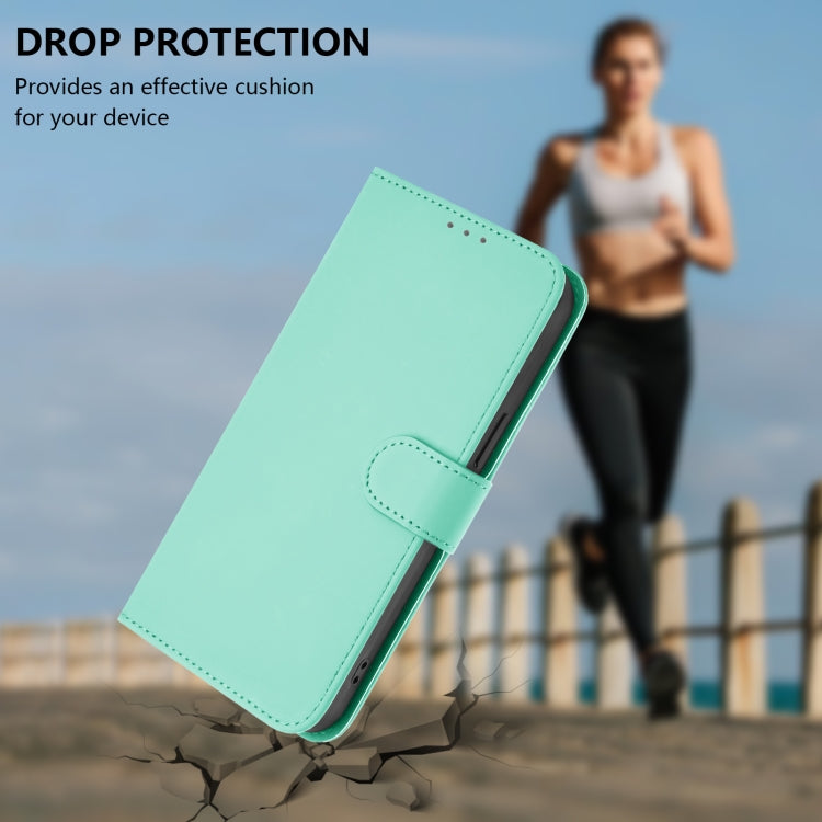 Funda de Cuero con Cordón para OnePlus 12 5G con Tacto de Piel (Verde Menta)