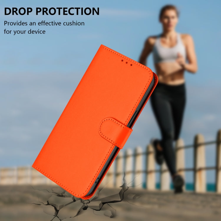 Funda de Cuero con Cordón para OnePlus 12R 5G con Tacto de Piel (Naranja)