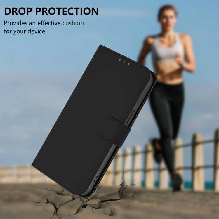 Funda de Cuero con Cordón para OnePlus 12R 5G con Tacto de Piel (Negro)