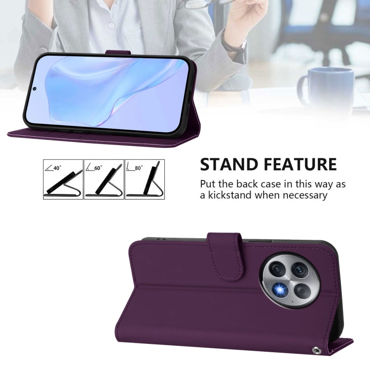 Funda de Cuero con Cordón para OnePlus Ace 2 Pro 5G (Violeta)