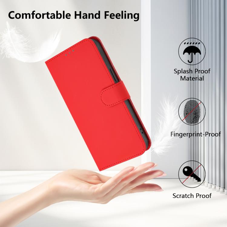 Funda de Cuero con Cordón para OnePlus Ace 5 Pro / Ace 5 / 13R (Rojo)