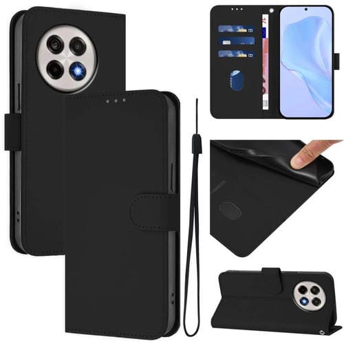 Funda de Cuero con Cordón para OnePlus Ace 5 Pro / Ace 5 / 13R (Negro)