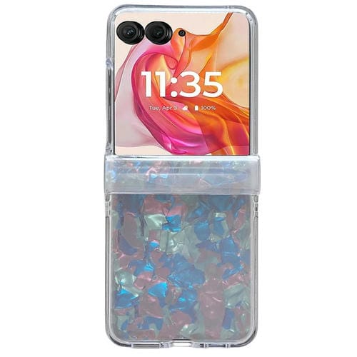 Estuche para Teléfono Motorola Razr 50 Ultra Carcasa Perlada Tres Piezas (Beige)