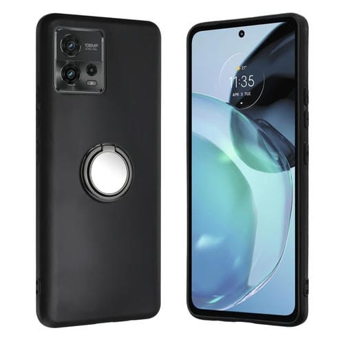 Funda TPU con Soporte de Anillo Mate para Motorola Moto G72 (Negra)