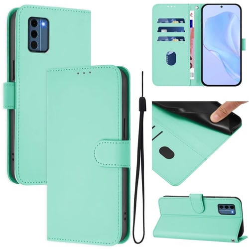 Funda Piel Sintética con Cordón para Nokia C300 (Verde Menta)