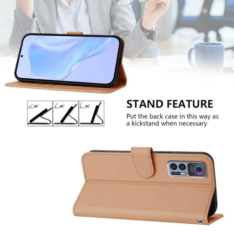 Funda de Cuero con Cordón para Teléfono TCL 30 4G / 30 5G / 30+ Tacto de Piel (Desnudo)