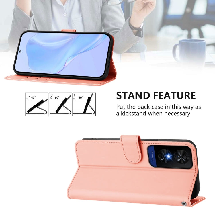 Funda de Cuero con Cordón para TCL 50 5G / 50 Xe Nxtpaper 5G (Rosa)