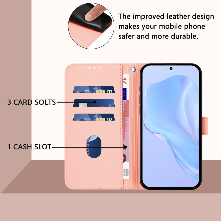 Funda de Cuero con Cordón para TCL 50 5G / 50 Xe Nxtpaper 5G (Rosa)