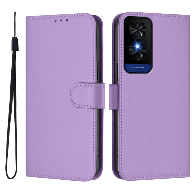 Funda de Cuero con Cordón para Teléfono TCL 50 5G / 50 Xe Nxtpaper 5G (Morado Lavanda)