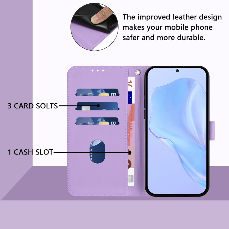 Funda de Piel Sintética con Cordón para Teléfono TCL 50 XL (Morado Lavanda)