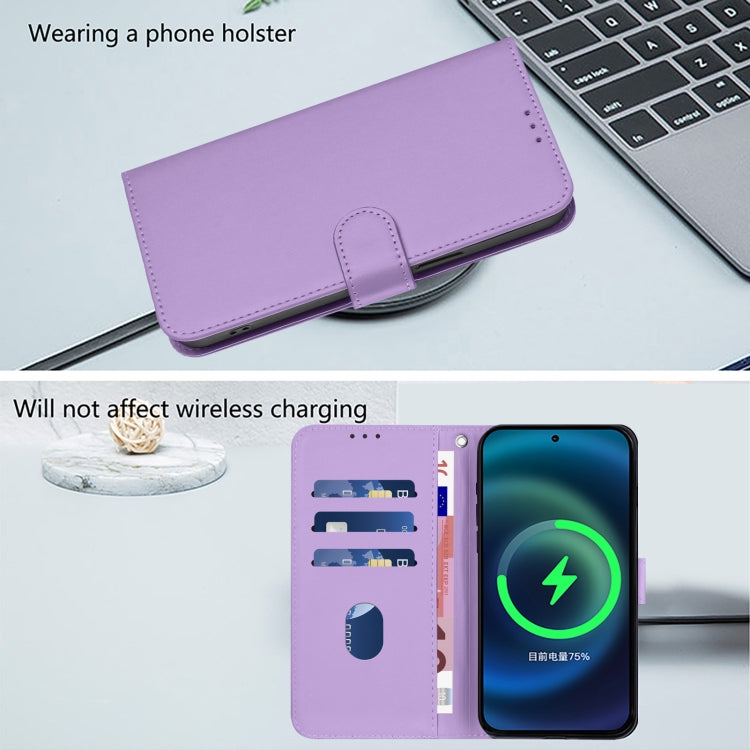 Funda de Piel Sintética con Cordón para Teléfono TCL 50 XL (Morado Lavanda)