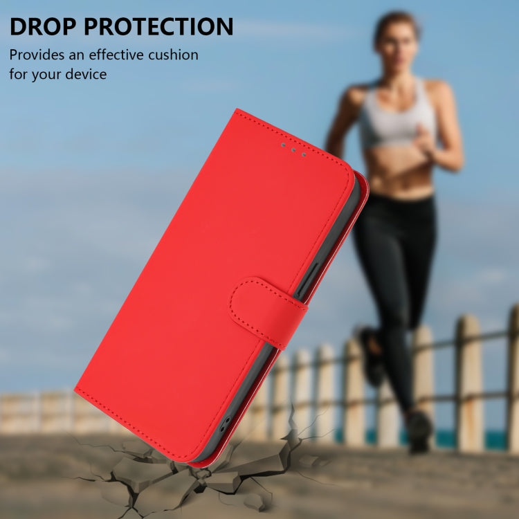 Funda de Cuero con Cordón para Teléfono TCL Stylus Skin Feel (Rojo)