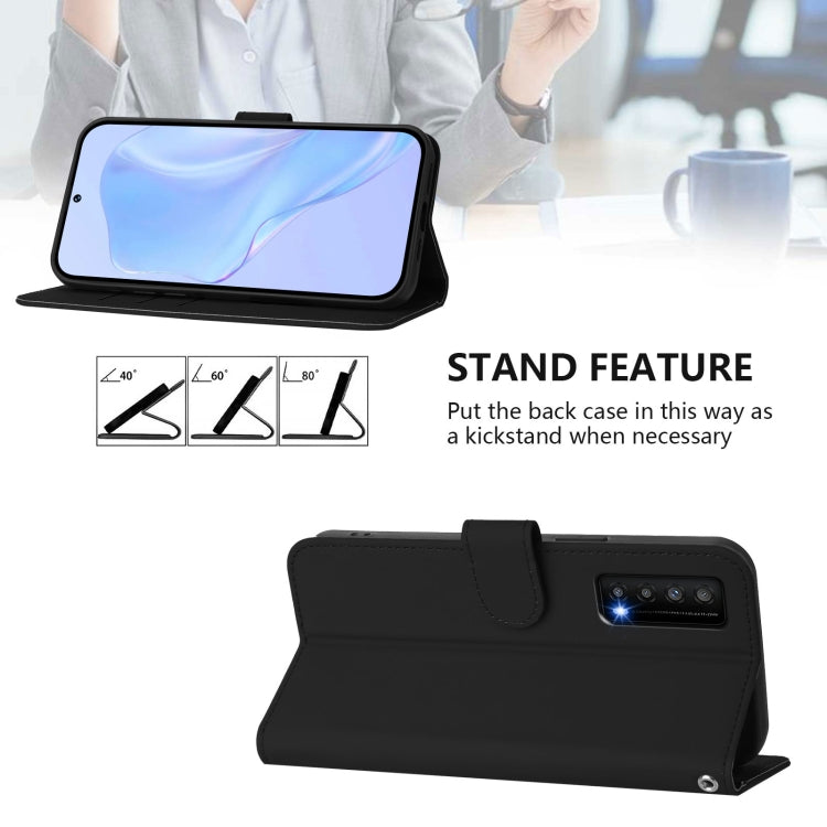 Funda de Cuero con Cordón para Teléfono TCL Stylus Skin Feel (Negro)