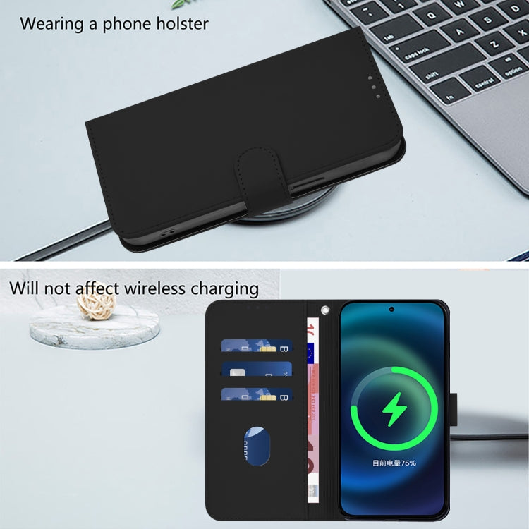 Funda de Cuero con Cordón para Teléfono TCL Stylus Skin Feel (Negro)