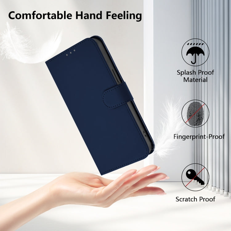 Funda de Cuero con Cordón para Teléfono TCL Stylus Skin Feel (Azul Marino)
