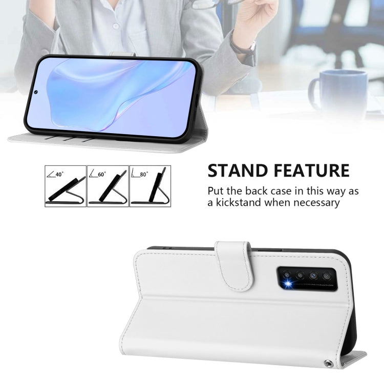 Funda de Cuero con Cordón para TCL Stylus Skin Feel (Blanco)
