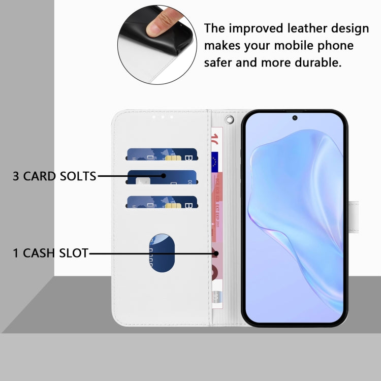 Funda de Cuero con Cordón para TCL Stylus Skin Feel (Blanco)