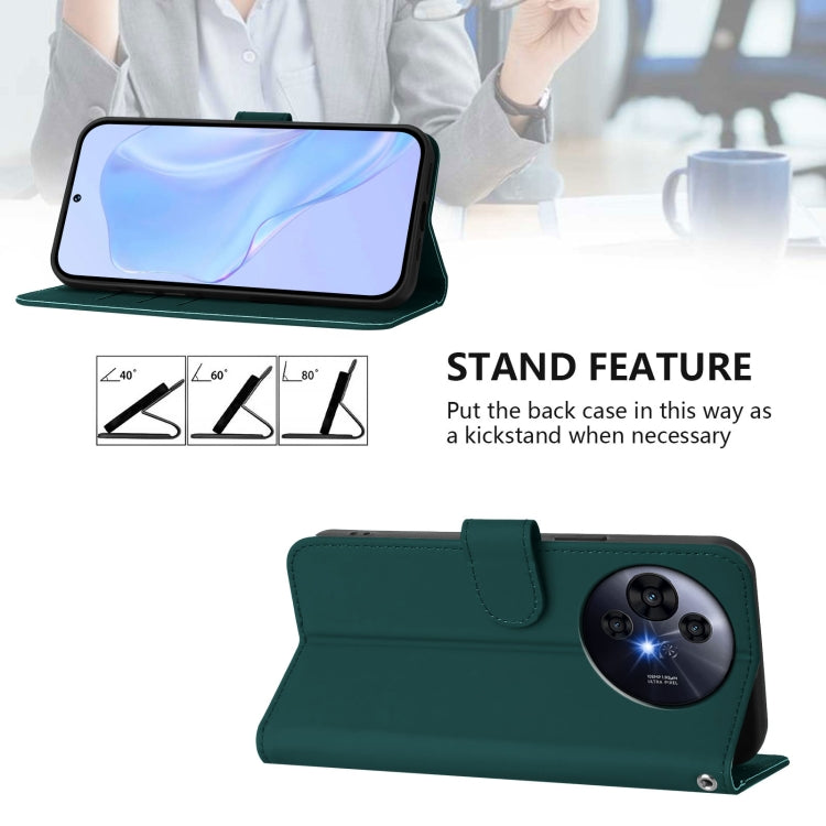 Funda de Cuero con Cordón para TCL 50 Pro Nxtpaper Skin Feel (Verde Oscuro)