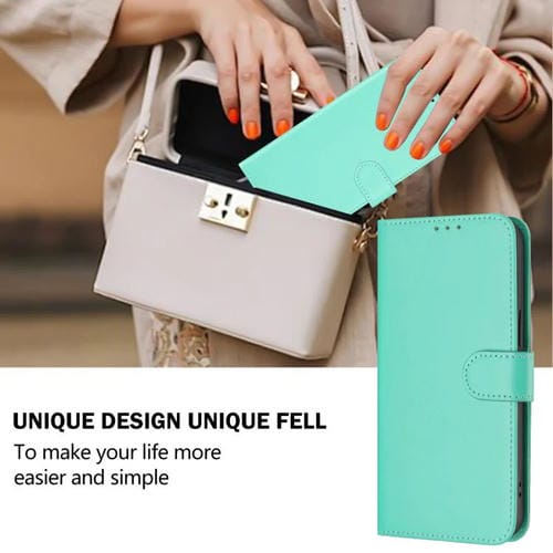 Funda de cuero con textura de piel y cordón para TCL 605/60 SE (verde)