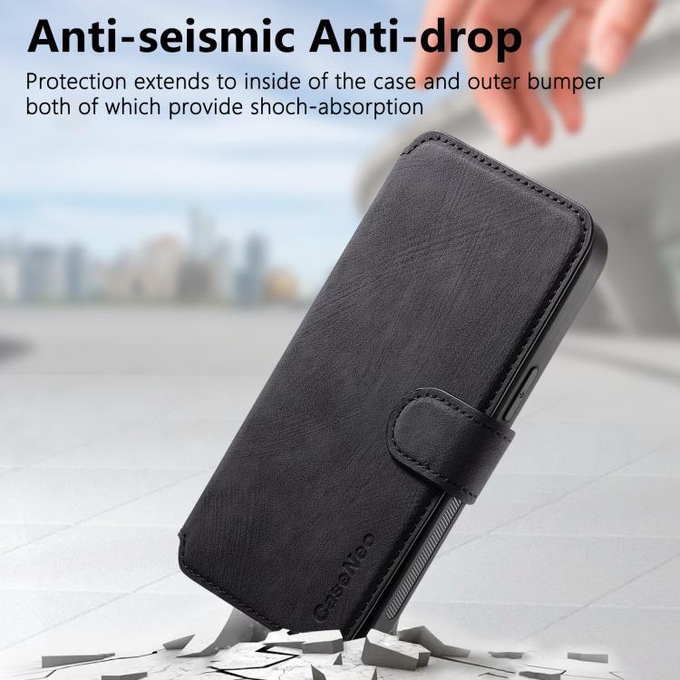 Funda de Cuero Retro Antirrobo con Rfid y Magsafe para iPhone 16E (Negra)