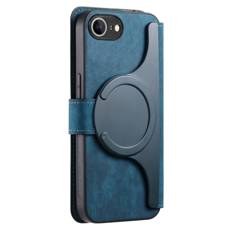 Funda para iPhone 16E Neo Magsafe Rfid Antirrobo Cuero Retro (Azul)