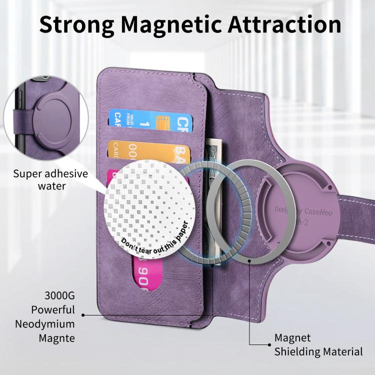 Funda de Cuero Retro Antirrobo con Rfid y Magsafe para iPhone 16E (Morado)
