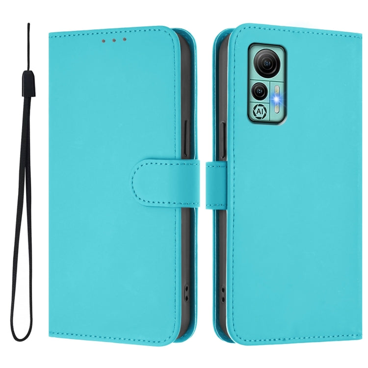 Funda de Piel con Cordón para Ulefone Note 14 Tacto Piel (Azul Lago)