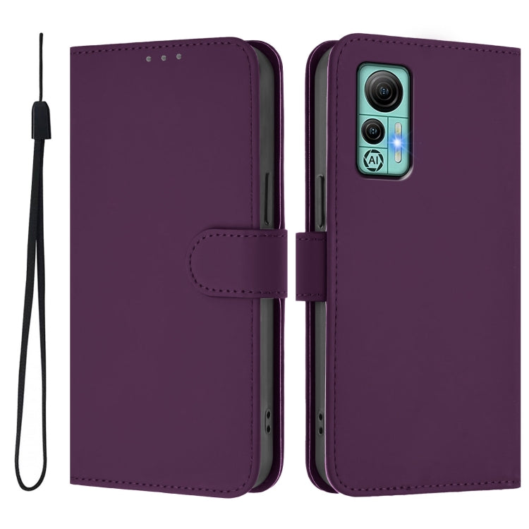 Funda de Piel con Cordón para Ulefone Note 14 Tacto Piel (Violeta)