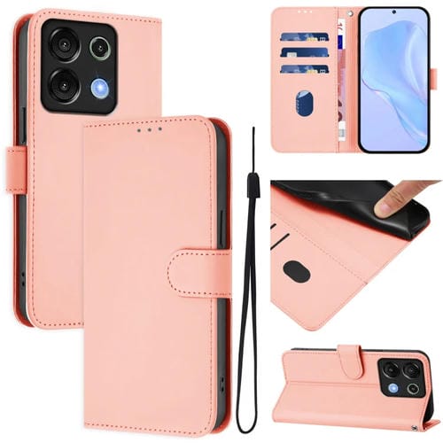 Funda de Piel Sintética con Cordón para Teléfono Umidigi G9 5G (Rosa)
