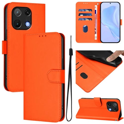 Funda de Cuero con Cordón para Umidigi Note 90 Skin Feel (Naranja)