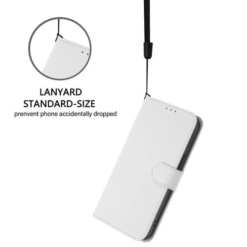 Funda de piel sintética con cordón para ZTE Blade A52 Lite (color blanco)