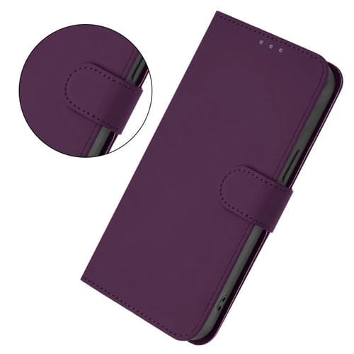 Funda de cuero con textura de piel y cordón para ZTE Blade A52 Lite (violeta)