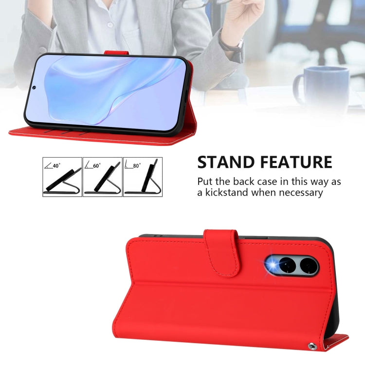 Funda de Piel Sintética con Cordón para Fujitsu Arrows We2/F-52E (Rojo)