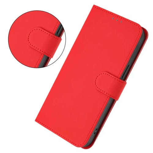 Funda de piel con cordón para Tecno Camon 40 Premier Skin Feel, color liso (rojo)