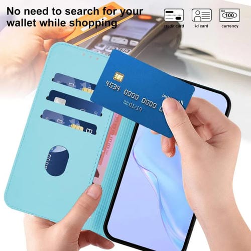 Funda de piel con cordón para Tecno Camon 40 Premier Skin Feel (azul cielo)