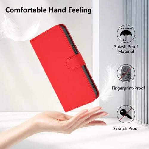 Funda de piel sintética con cordón para Tecno Pop 10 (color sólido) (rojo)