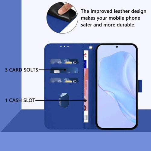 Funda de piel con cordón para Tecno Pop 10 (azul oscuro)