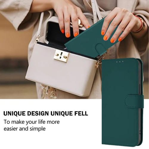 Funda de piel con cordón para Tecno Pop 10 (verde oscuro)