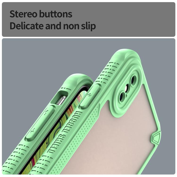 Funda híbrida TPU y PC para iPhone Xs Protección Glaseada (Verde)