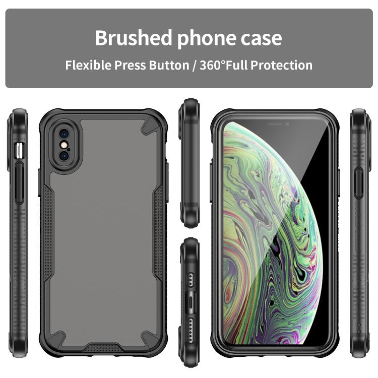 Funda híbrida TPU y PC iPhone X protección esmalte (Negro)